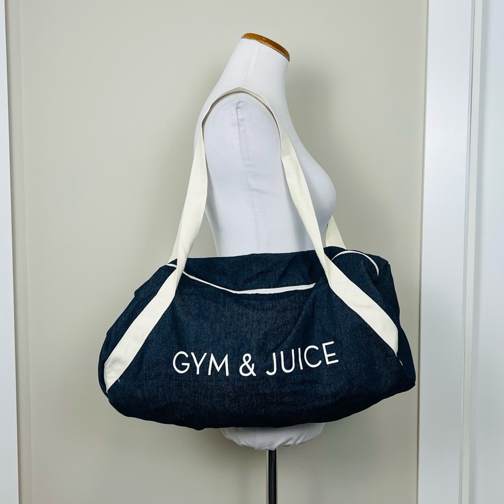 Gym & Juice Denim Tote Bag